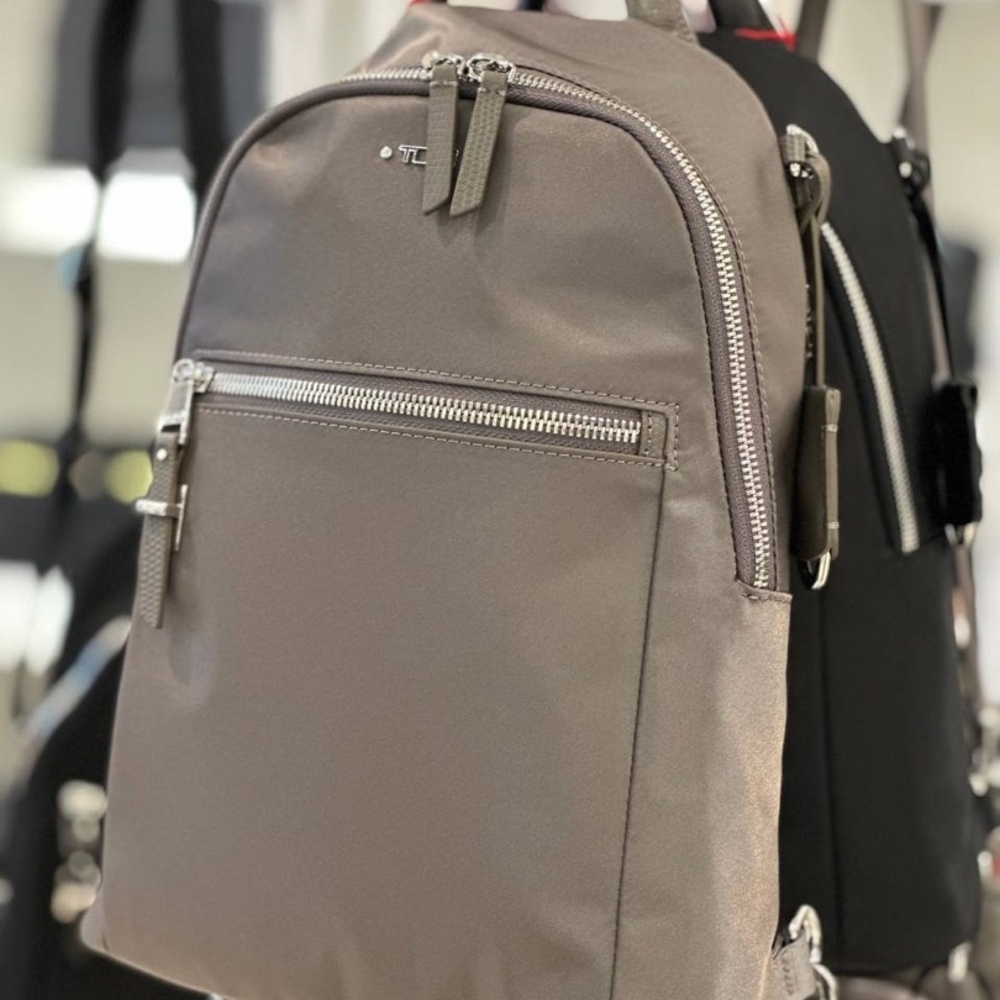Tumi Taupe Nylon Compact Backpack